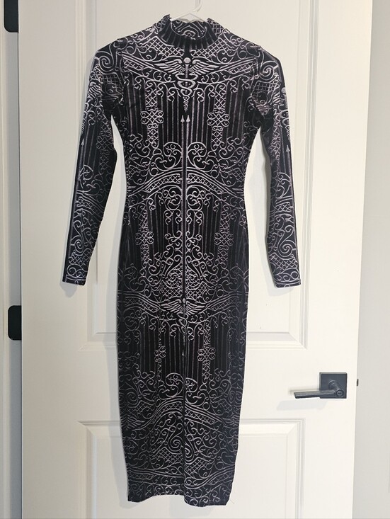 Blackmilk Dresses & Skirts - Blackmilk Caduceus Gothic Cathedral Gate Velvet Midaxi Dress